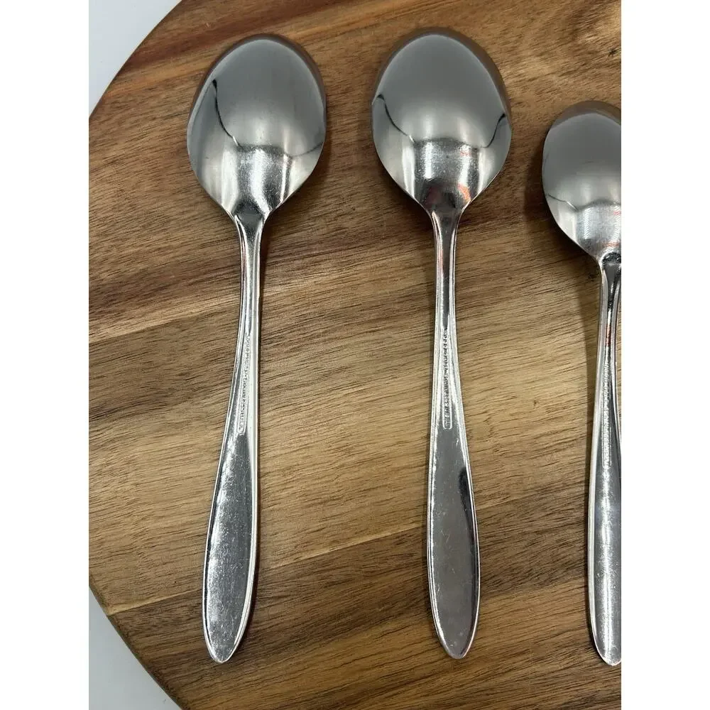 Sears Roebuck Wood Dale Flatware Lot 5 Sunflower Floral 2 Tbsp 3 Tsp Stainless